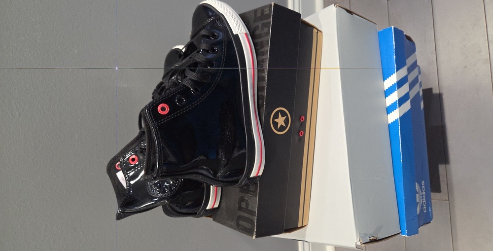 Patent Converse Black and White Womens High-Top Sneakers
